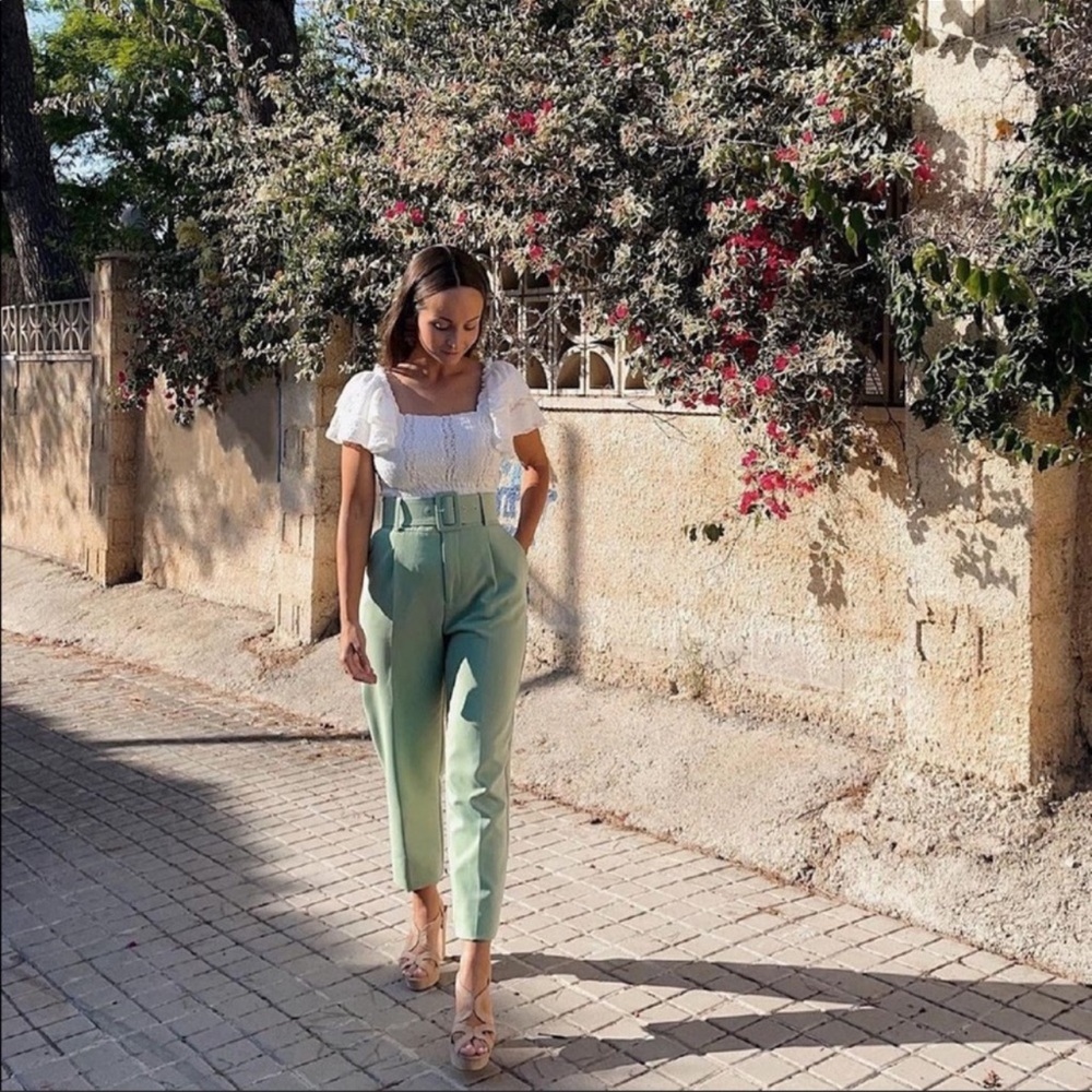 Zara high waisted belted pants - Picture 2 of 8